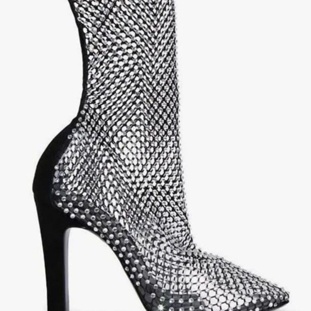 IN SEARCH OF  SIZE 11 Kurt Geiger Black Heels with High Stiletto and Mesh Design
